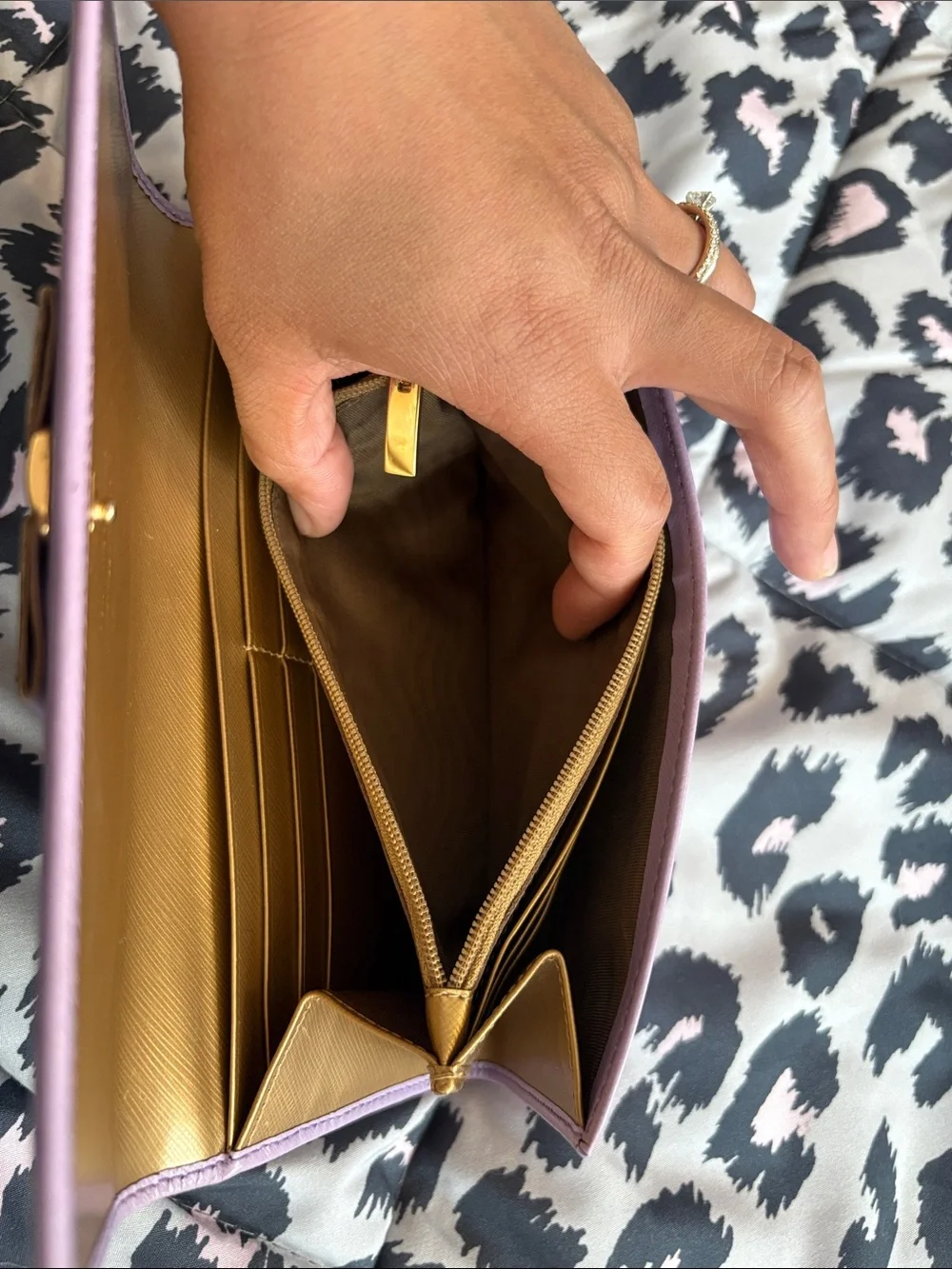 Salvatore Ferragamo Lavender Vara Bow Continental Wallet